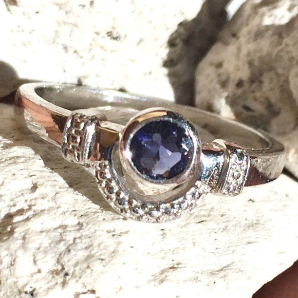 Natural Iolite Sterling Silver Ring Size 7 Genuine Gemstone - Picture 16 of 16